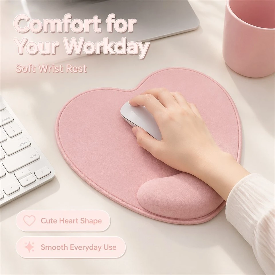 Memory Foam Ergonomic Wrist Rest Mouse Pad, Slow Rebound Anti-Pressure Custom Mat For Office Workers factory